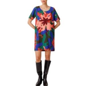 NWT SKFK Gorane Confettis Eco Vero S/S Floral Shift Dress Size 4 Reg. $129